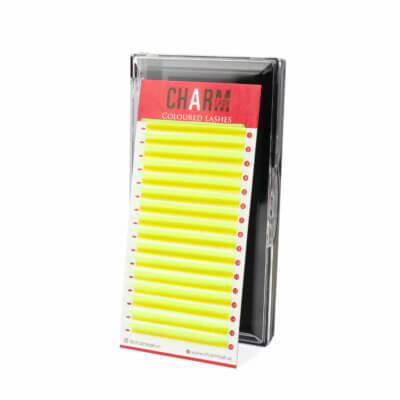 Colored mink lashes wholesale - Neon yellow eyelash extensions plastic box