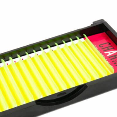 Colored mink lashes wholesale - Neon yellow eyelash extensions glow in the dark