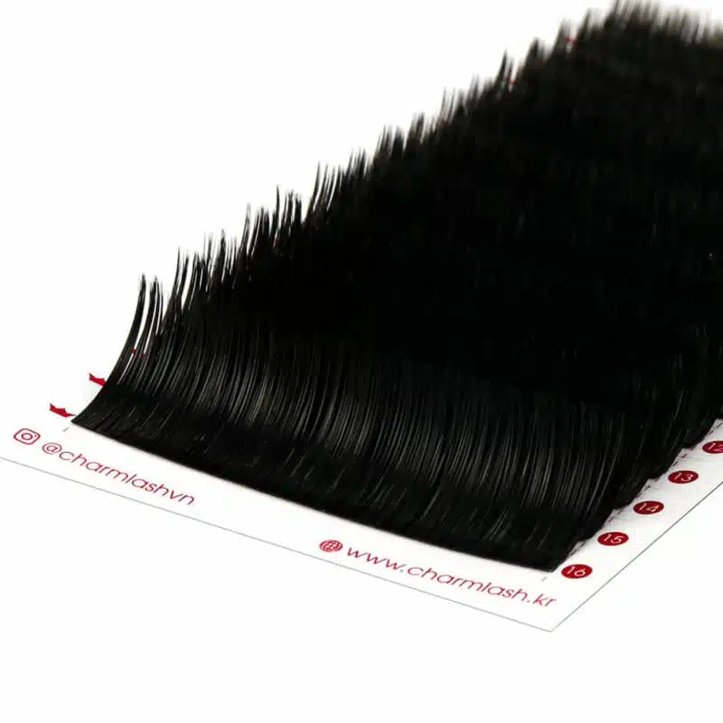 Super Flat Eyelash Extensions - B curl Our Matte Flat Lashes Box, featuring multiple lash strips with a matte black finish, offering natural long lashes