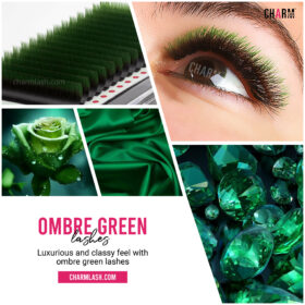 ombre green- two-toned green lashes