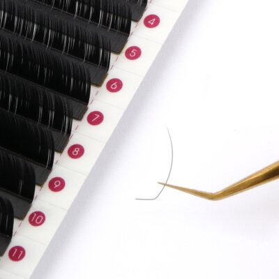 L+ curl synthetic mink lash extensions for lift and dramatic look. Stable curl and durable