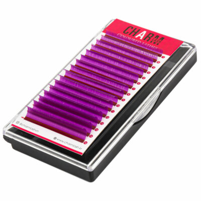 Bulk false lashes - Violet colored eyelash extensions private label