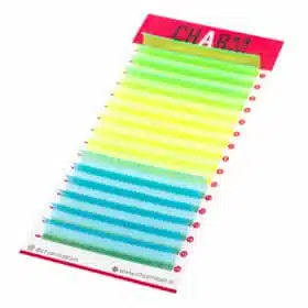 You’re in the 80's aesthetic vibe, you will never want to miss out trendy neon lashes.  Neon lashes are also known as fluorescent lashes. It might be brighter than normal lashes under normal lights but it glows under black light or UV light for that extra something your client will love. Made of high quality and vegan fibers, Neon lashes are light-weight and completely comfortable to wear without irritating the customer’s eyelid as well as making the effect instant glam. This type of eyelashes are perfect for a night out, fancy party makeup, clubbing, summer festival etc… If you simply want to stand out from the crowd, they are a guaranteed conversation starter!! UV lashes are now available in multiple colors, curls and thickness to choose from freely.  You can take a look at our Neon eyelash extensions key features;  Made of high-quality and long-lasting Korean soft PBT fiber Soft, light weight and natural looking Vegan, 100% cruelty-free, latex-free, formaldehyde-free Glow in the UV light Create an unique and striking look Dense, knot free, no kink Stable curl: Lashes are durable and hold curl over time Come in a variety of colors,  curls, thicknesses and lengths
