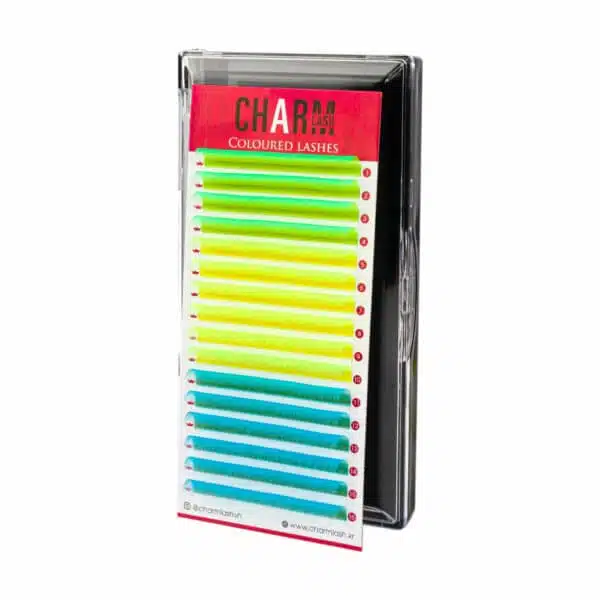 You’re in the 80's aesthetic vibe, you will never want to miss out trendy neon lashes.  Neon lashes are also known as fluorescent lashes. It might be brighter than normal lashes under normal lights but it glows under black light or UV light for that extra something your client will love. Made of high quality and vegan fibers, Neon lashes are light-weight and completely comfortable to wear without irritating the customer’s eyelid as well as making the effect instant glam. This type of eyelashes are perfect for a night out, fancy party makeup, clubbing, summer festival etc… If you simply want to stand out from the crowd, they are a guaranteed conversation starter!! UV lashes are now available in multiple colors, curls and thickness to choose from freely.  You can take a look at our Neon eyelash extensions key features;  Made of high-quality and long-lasting Korean soft PBT fiber Soft, light weight and natural looking Vegan, 100% cruelty-free, latex-free, formaldehyde-free Glow in the UV light Create an unique and striking look Dense, knot free, no kink Stable curl: Lashes are durable and hold curl over time Come in a variety of colors,  curls, thicknesses and lengths