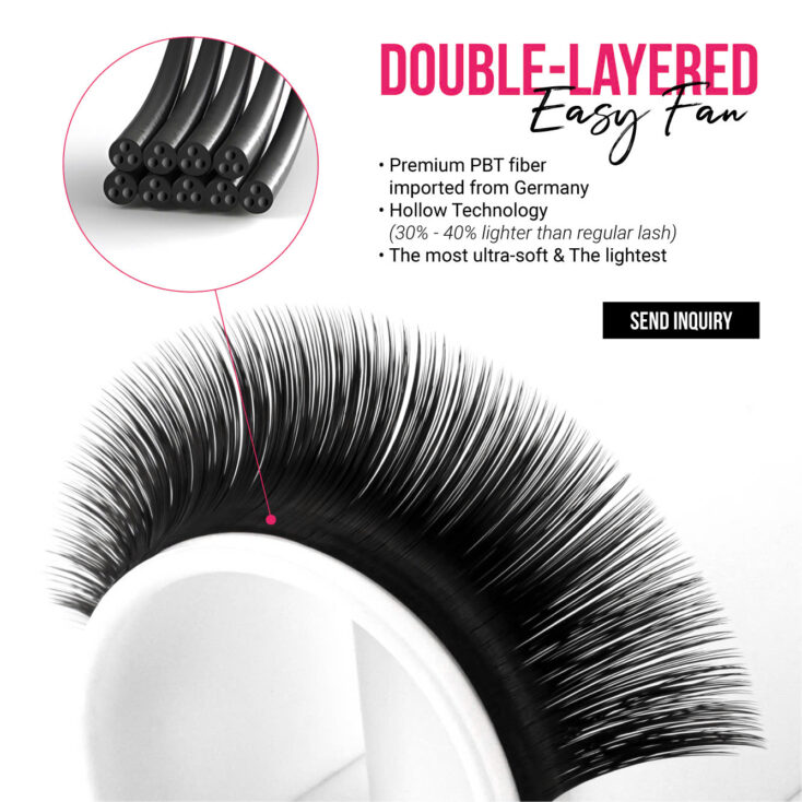 double-layered easy fan lashes