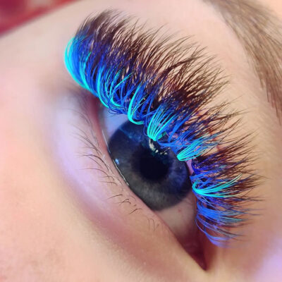 Trendsetter Secrets: What to Know About Neon Colors Eyelash Extensions neon-lashes-at-the-bottom-layer