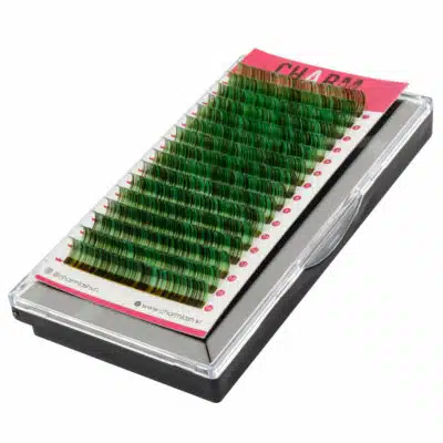 Colored Eyelash Extensions - Multi Green Colors Lashes - Green Tea mink lash extension vendors green tea multi colored eyelash extension manufacturer OEM ODM private label custom packaging korean eyelash manufacturer 4