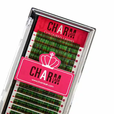 Colored Eyelash Extensions - Multi Green Colors Lashes - Green Tea mink lash extension vendors green tea multi colored eyelash extension manufacturer OEM ODM private label custom packaging korean eyelash manufacturer 9