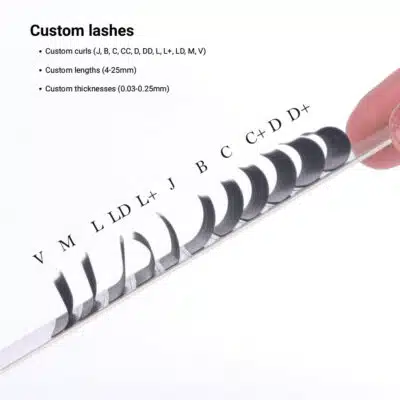 Premium Matte Eyelash Extensions - M curl custom-curls-lengths.-thickness-lash-extnesion-custom-lash-tray-custom-logo-lash