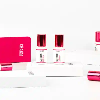 Use high-quality, hypoallergenic lash adhesive