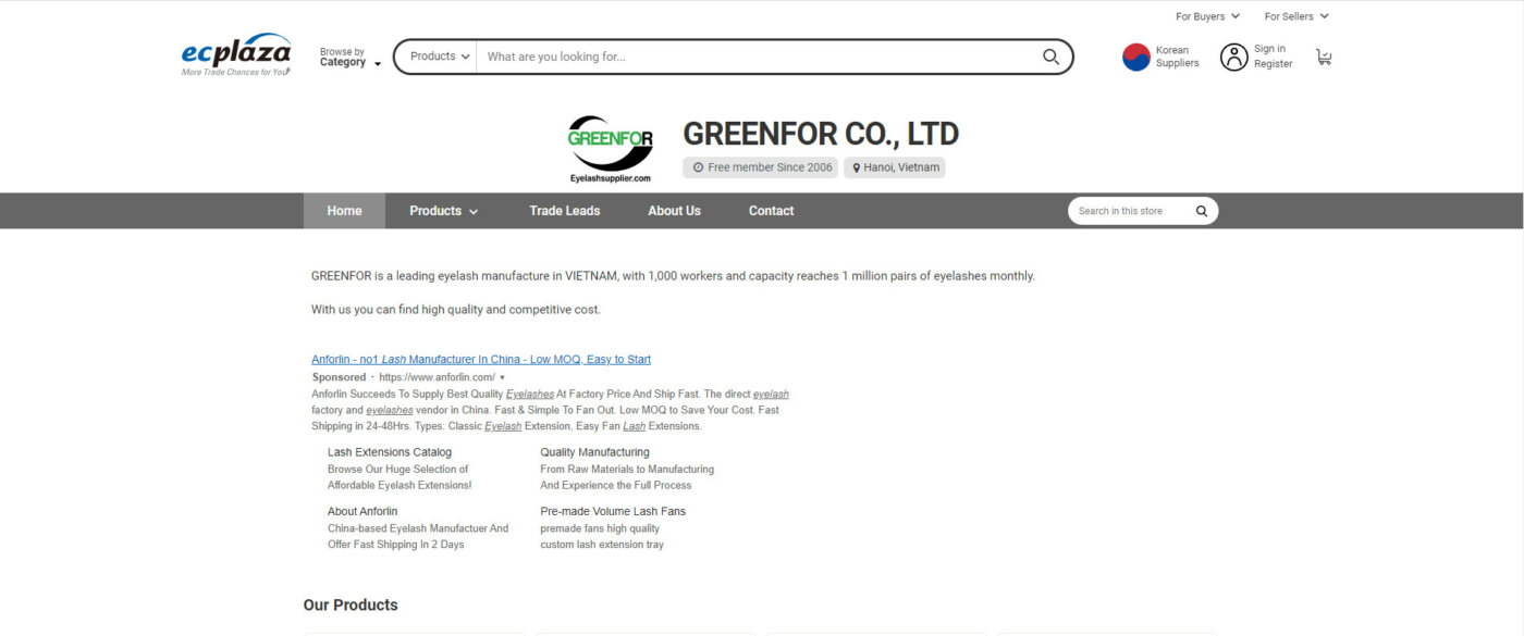 Greenfor eyelash manufacturer in vietnam