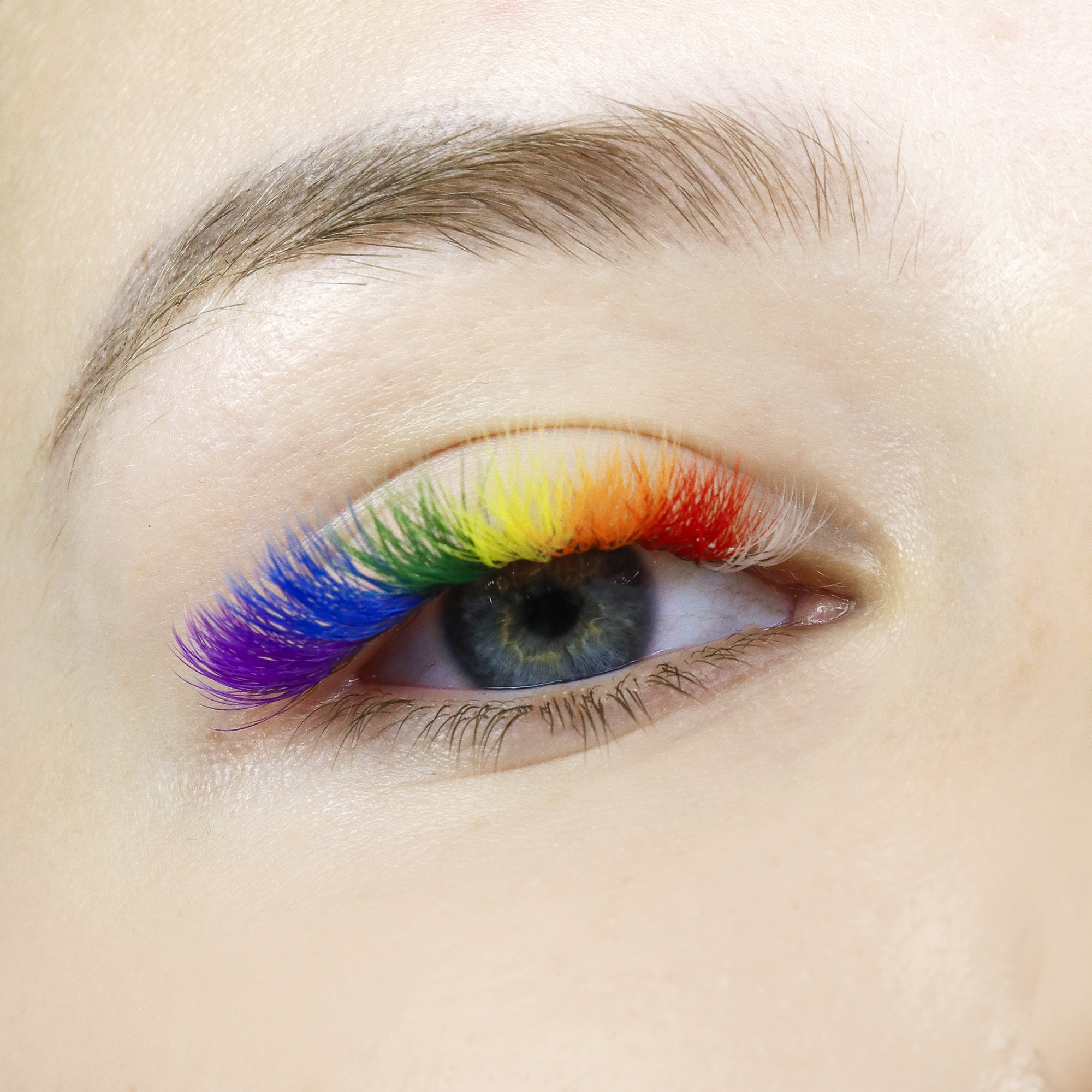 Rainbow eyelash extensions are exclusively for fashion-forward clients who embrace the extraordinary and want to make a bold statement.