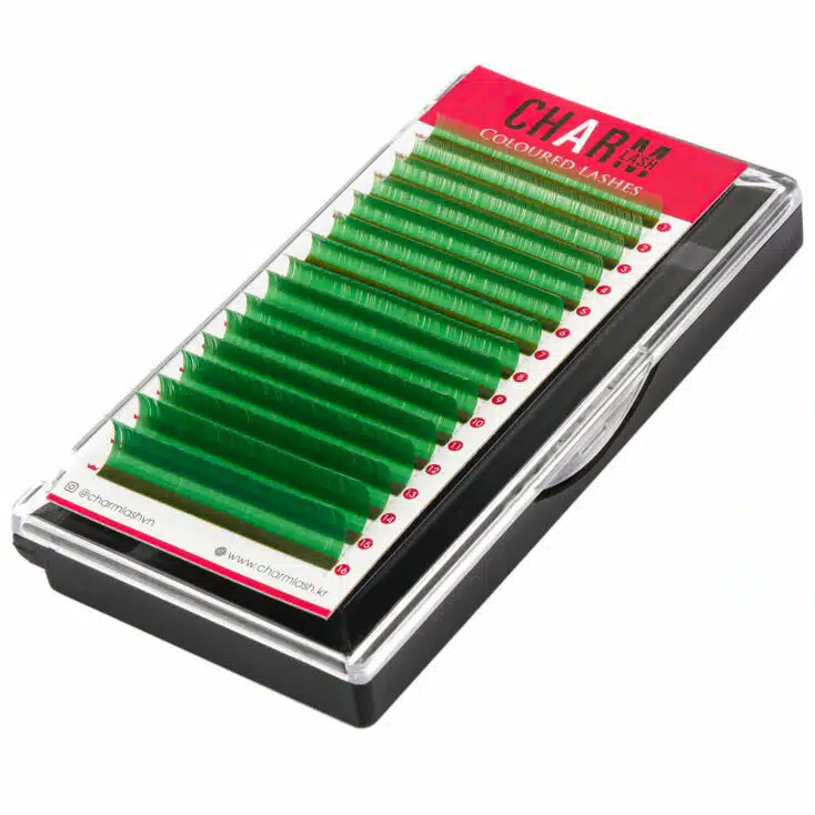 Color your beauty with pride lashes! lash extensions with color green
