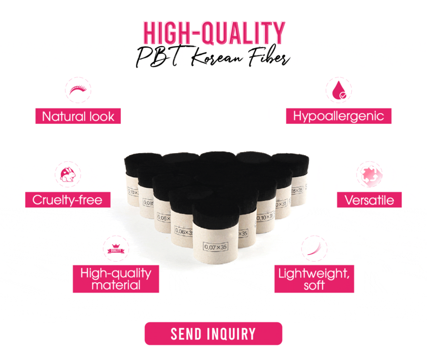 Korean-PBT-fiber-cruelty-free-vegan-eyelash-extensions-wholesale-manufacturer-Vietnam
