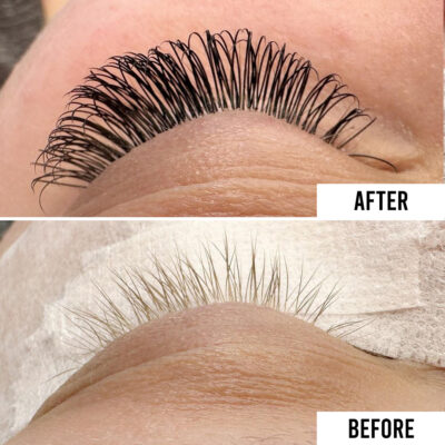 before-and-after-flat-lash-extensions