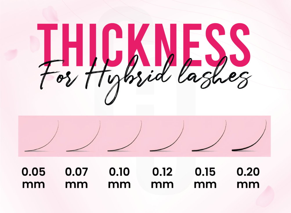 Thickness for hybrid lashes