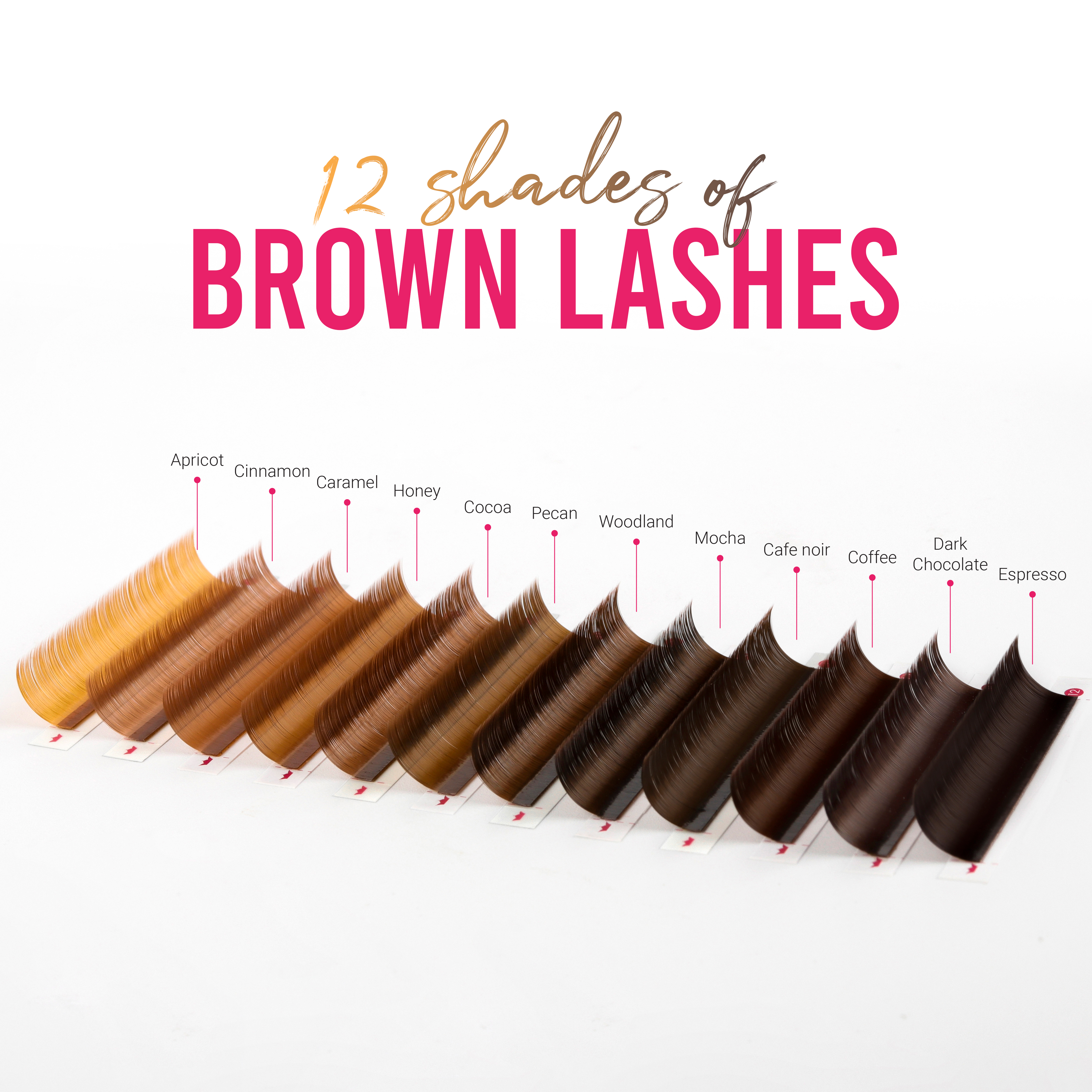 12 shade of brown lashes