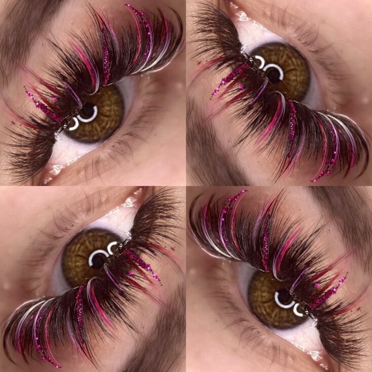 red and white Christmas lashes