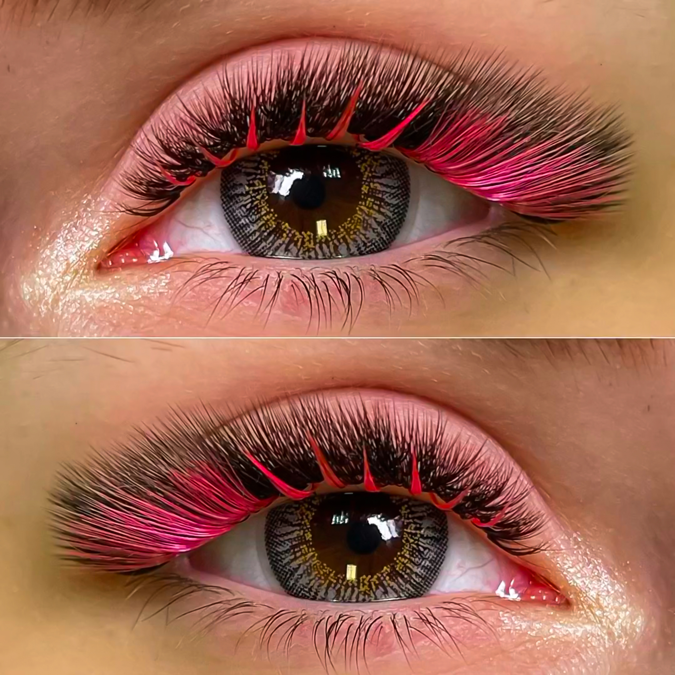 red Christmas lashes
