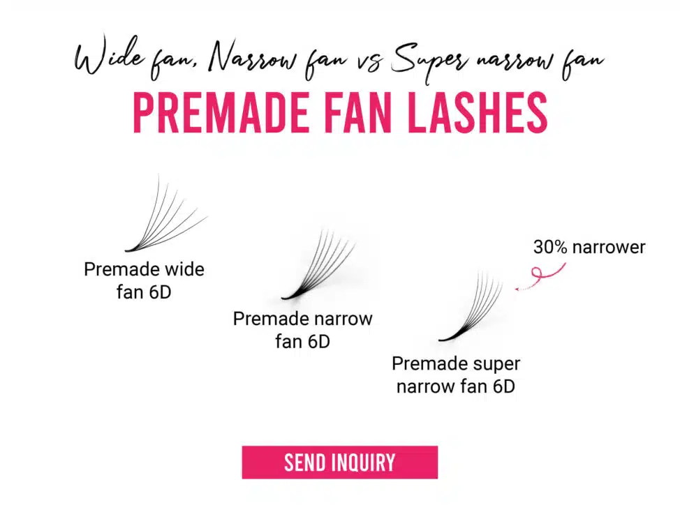 Premade super narrow fan 6D Premade wide fan, narrow fan and super narrow fan lashes