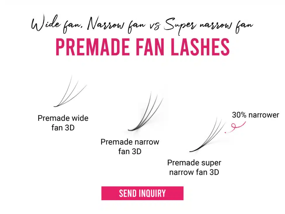 Premade super narrow fan 3D Premade wide fan, narrow fan and super narrow fan lashes