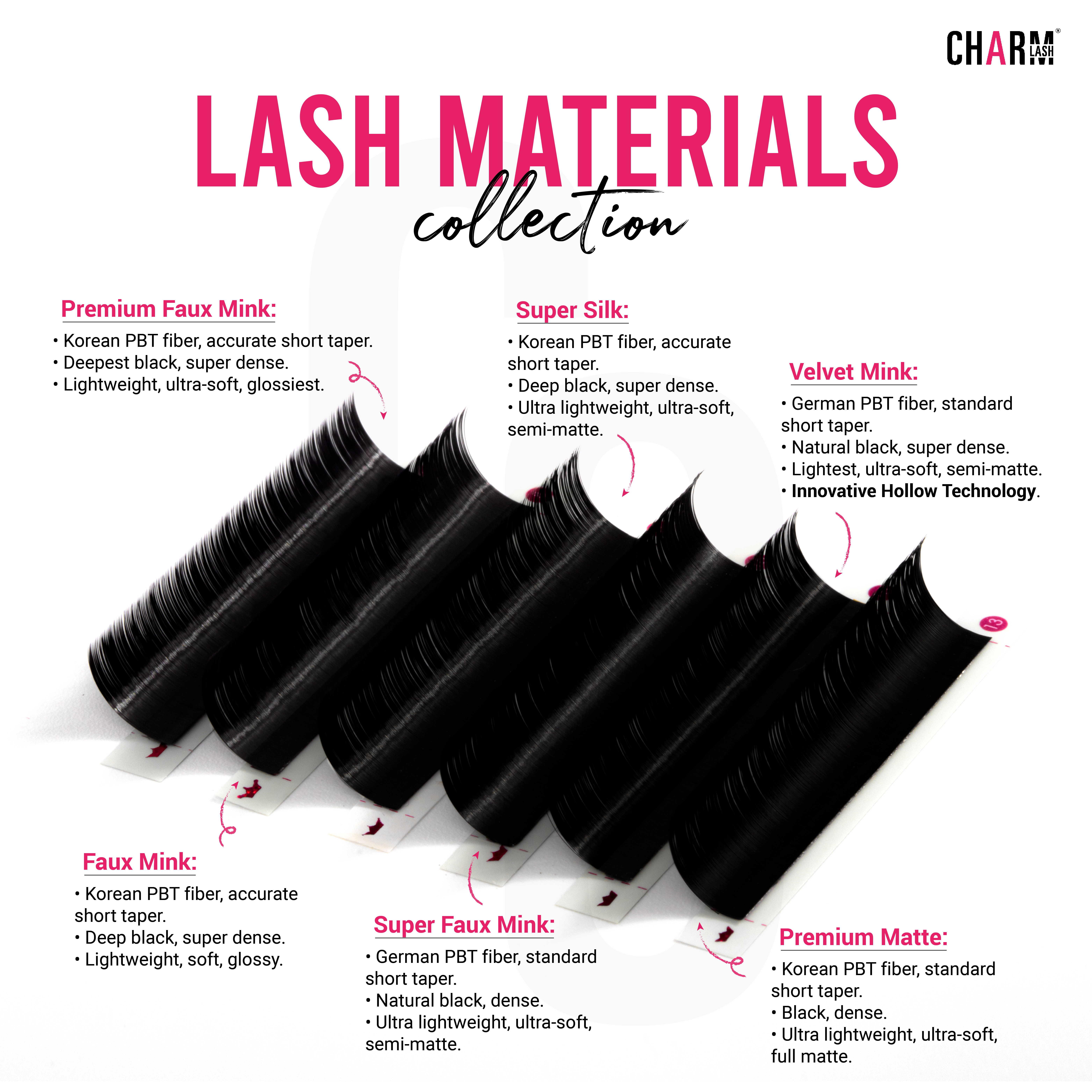 CharmLash lash materials collection - Top Global Eyelash Extensions Wholesale Manufacturer in Vietnam