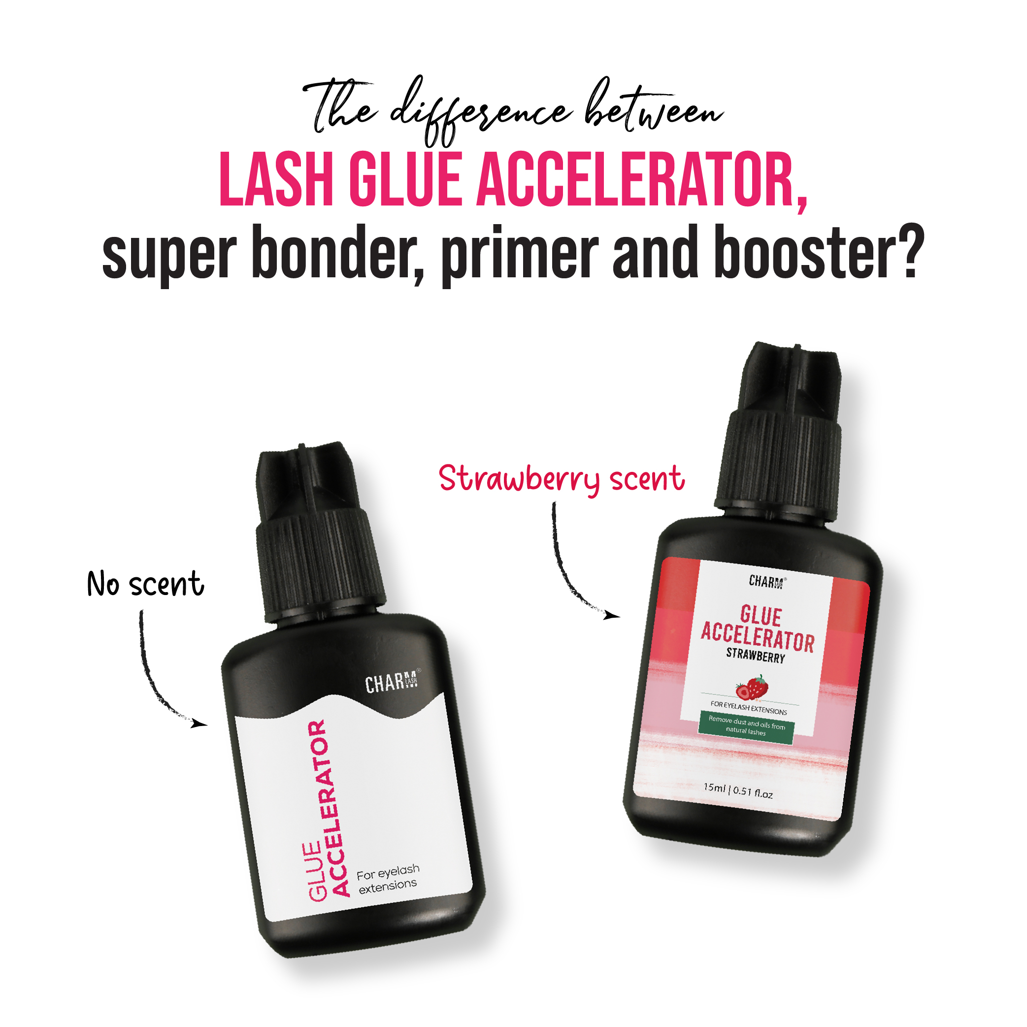 The difference between lash glue accelerator, super bonder, primer and booster