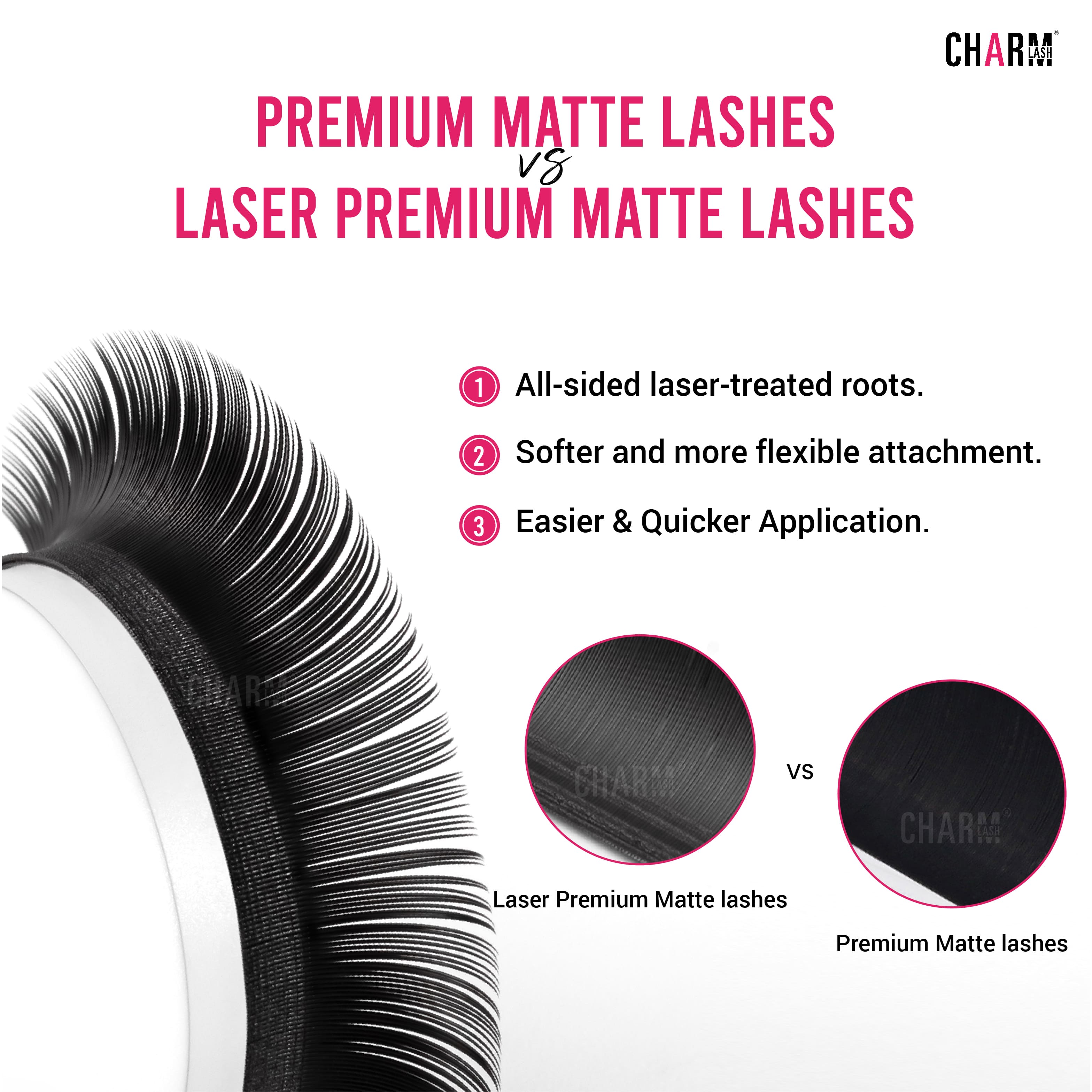 Premium Matte lashes and Laser Premium Matte lashes 