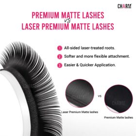 Premium Matte vs Laser Premium Matte lashes - Charmlash