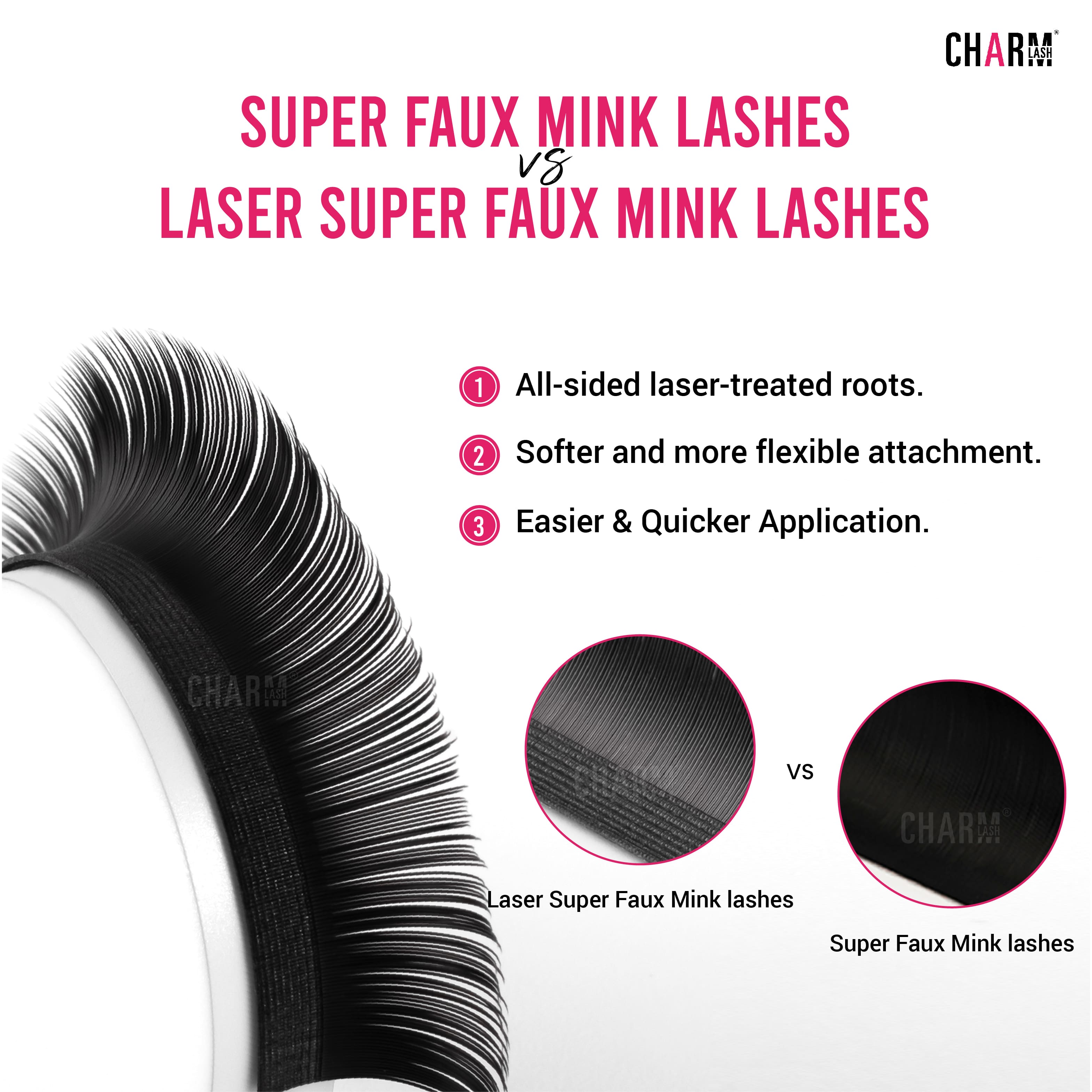 Super Faux Mink and Laser Super Faux Mink Lashes - Charmlash