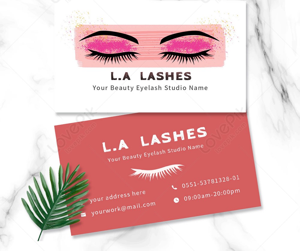bold and colorful lash business cards 2