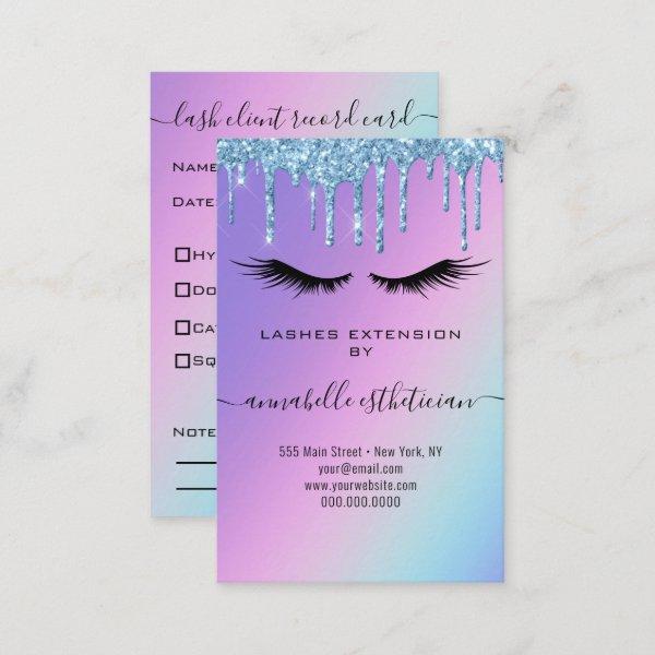 gradient & blur lash business cards