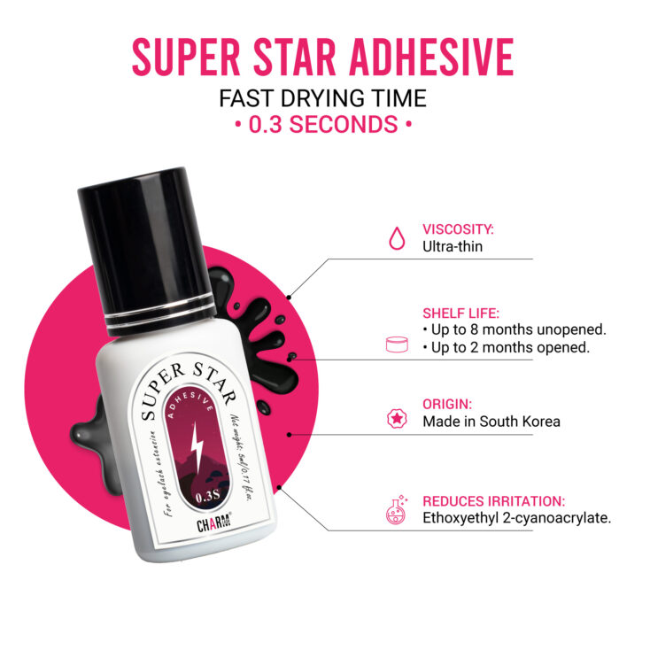 Super Star Lash Adhesive (0.3s) Super star adhesive - Ultra thin viscosity
