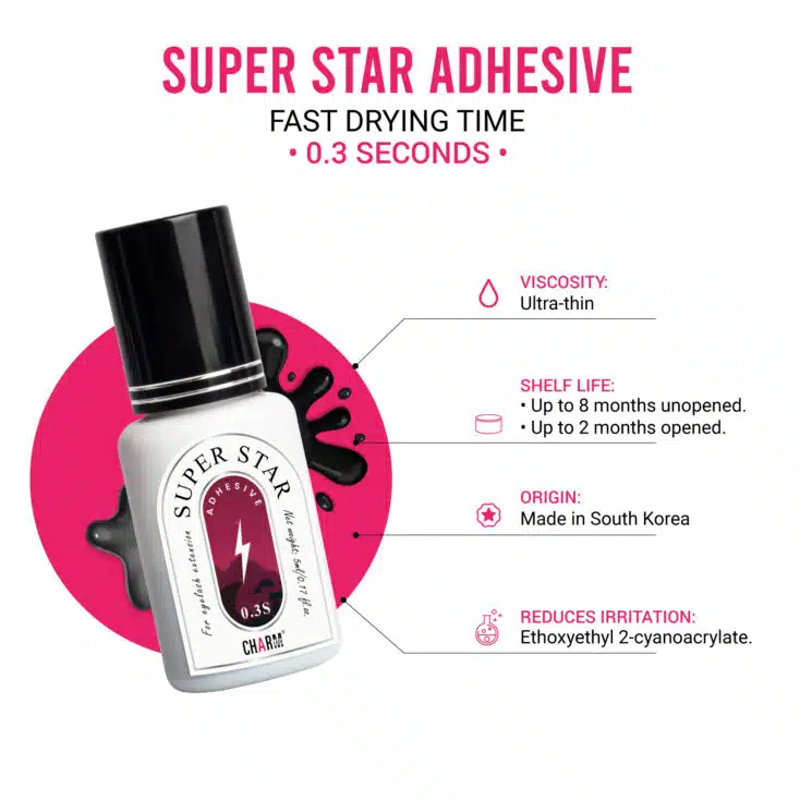 Super Star Lash Adhesive (0.3s) Super star adhesive - Ultra thin viscosity