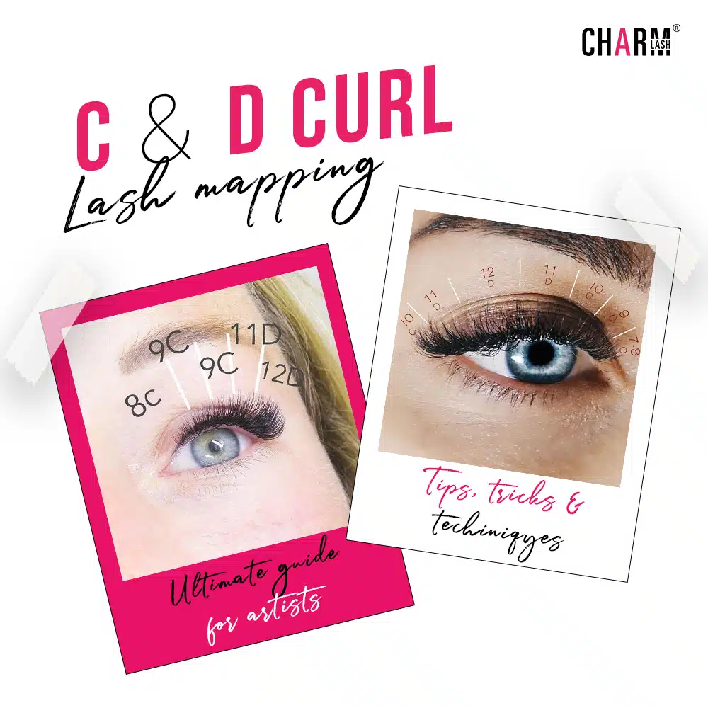C and D Curl Lash Mapping: An Ultimate Guide for Lash Artists Display of C and D curl lash mapping to create different lash look