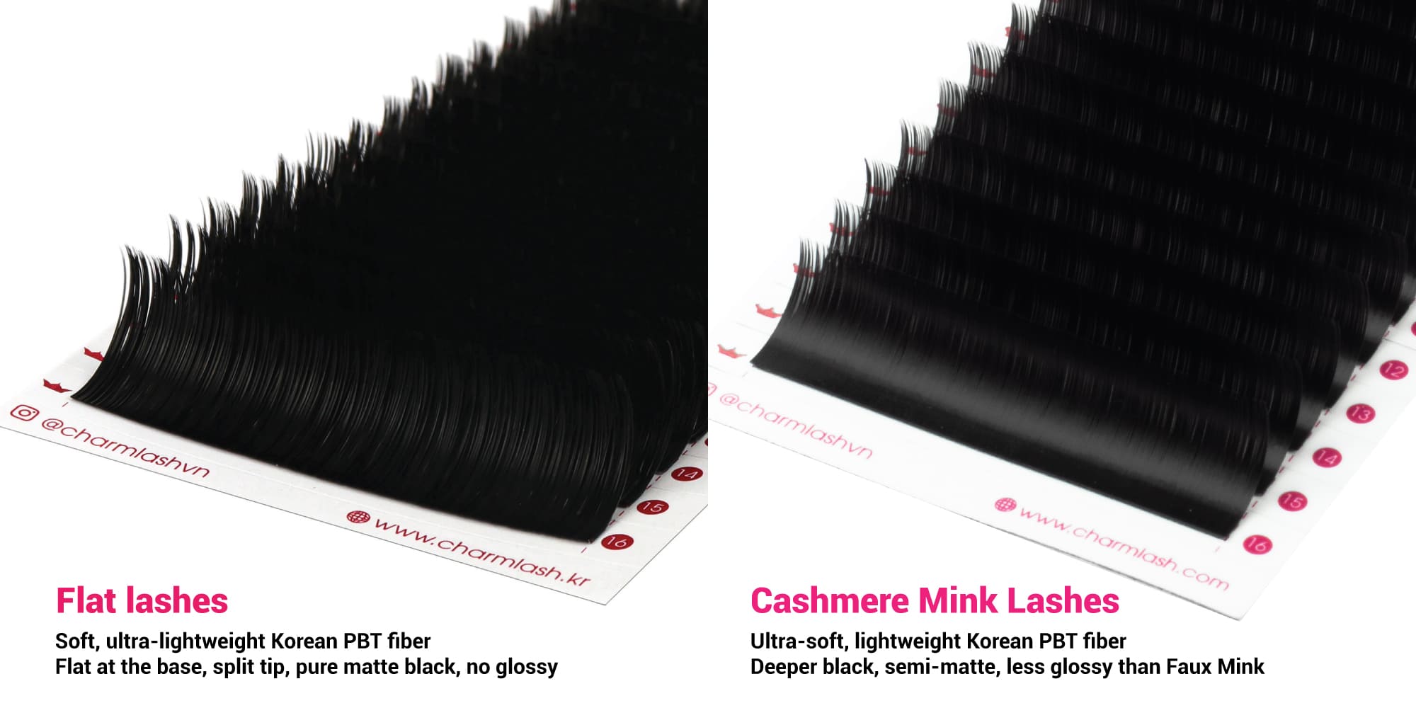 cashmere lash extensions vs Flat lash extensions