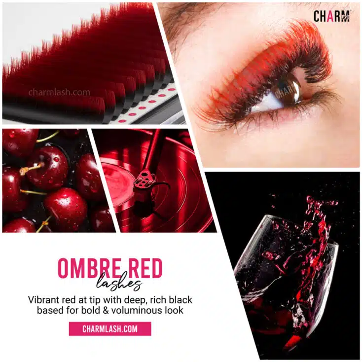 Ombre Eyelashes: The Trendy Way to Celebrate Your Eyes with Color Ombre lash extensions Red