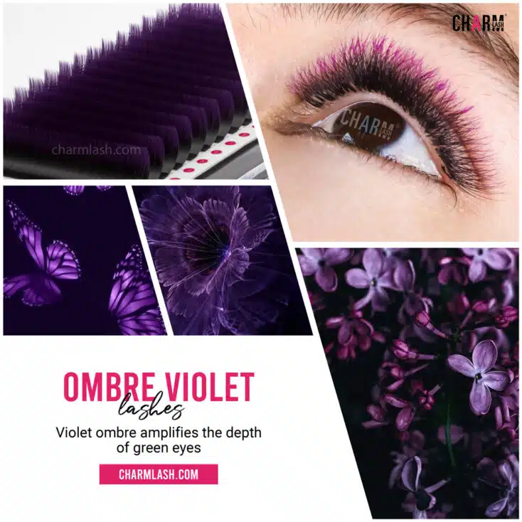 Ombre Eyelashes: The Trendy Way to Celebrate Your Eyes with Color Ombre lash extensions violet