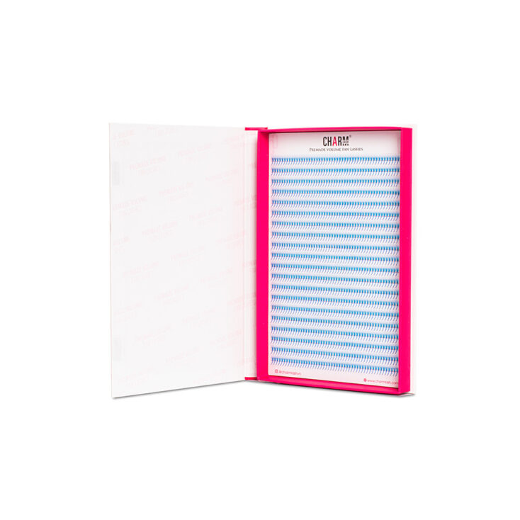 Blue Premade Fan Lashes - L Tray Blue Premade Fan Lashes L Tray