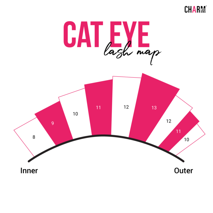 Eyelash Extension Style Chart: Everything about Lash Extensions Cat Eye Lash Map
