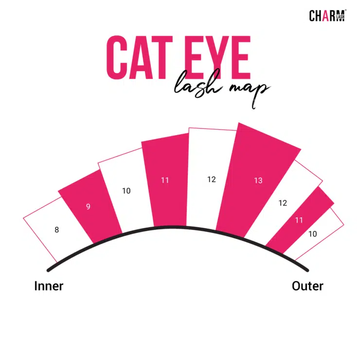 Eyelash Extension Style Chart: Everything about Lash Extensions Cat Eye Lash Map