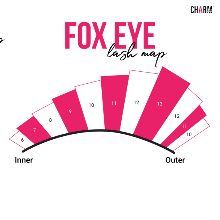 Eyelash Extension Style Chart: Everything about Lash Extensions Fox Eye Lash Map