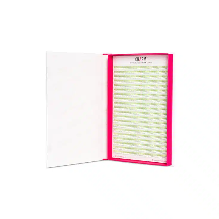 Green Premade Fan Lashes - L Tray Green Premade Fan Lashes L Tray