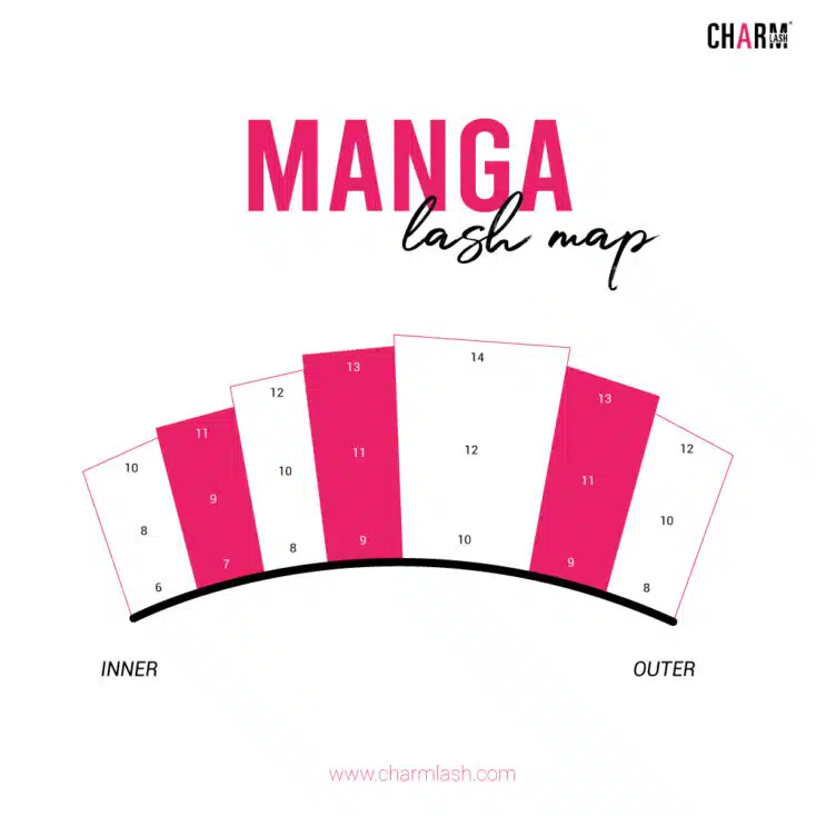 Eyelash Extension Style Chart: Everything about Lash Extensions Manga Lash-map