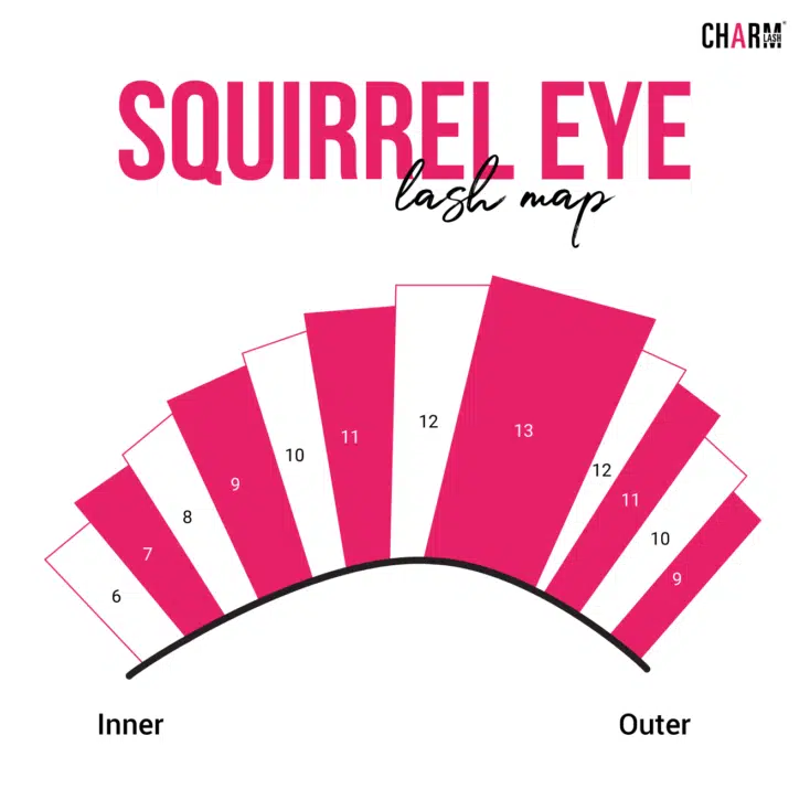 Eyelash Extension Style Chart: Everything about Lash Extensions Squirrel Eye Lash Map