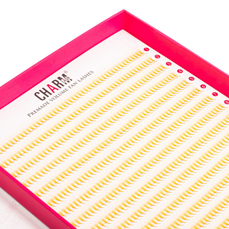 Premade fans vs Promade fans: Differentiate and debunk the misconception between 2 types Yellow Premade Fan Lashes L Tray