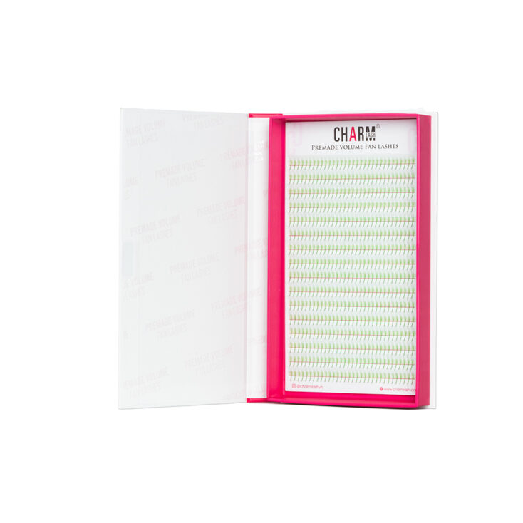 Green Premade Fan Lashes - M Tray green-premade-fan-lashes-4