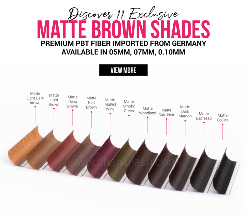 11 shades of Matte brown lashes