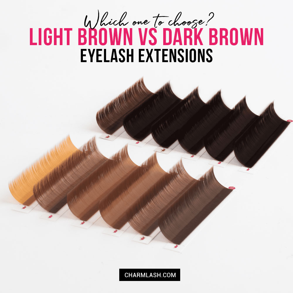 Light brown vs. Dark brown eyelash extensions: Which shade is for you? Brown-lashes