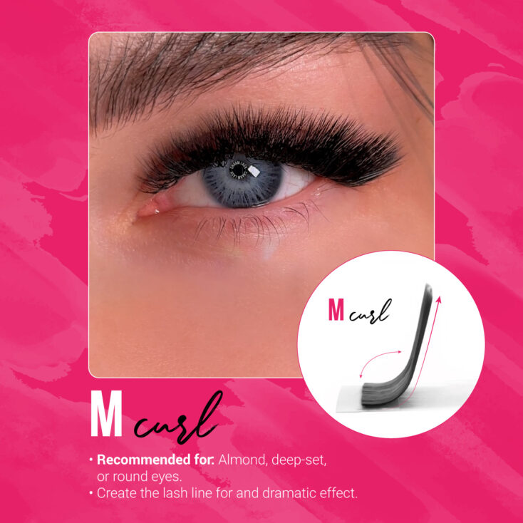 M curl eyelash extensions